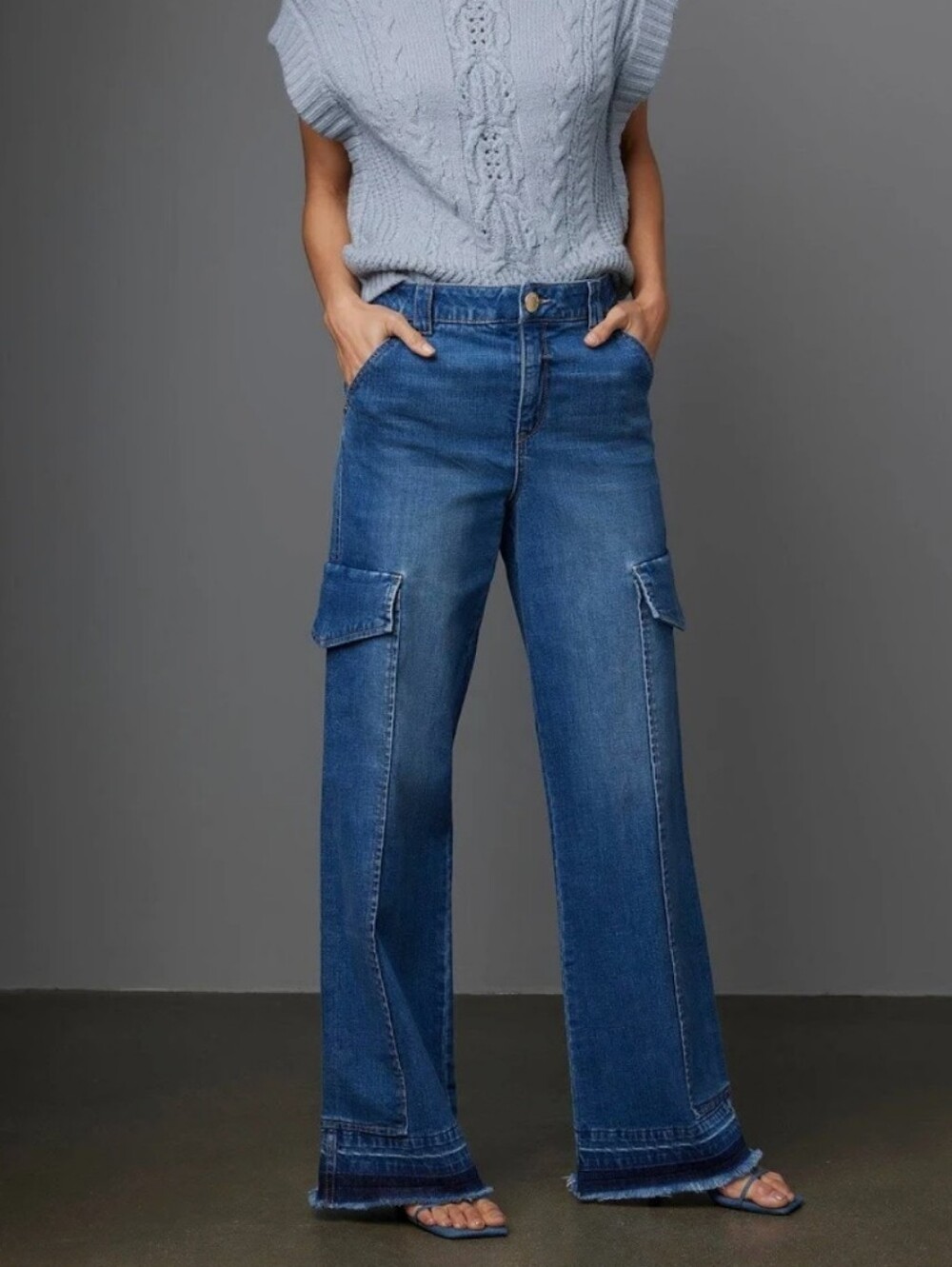 Wit & Wisdom Luxe Fouch Skyrise Wide Leg cargo Jean